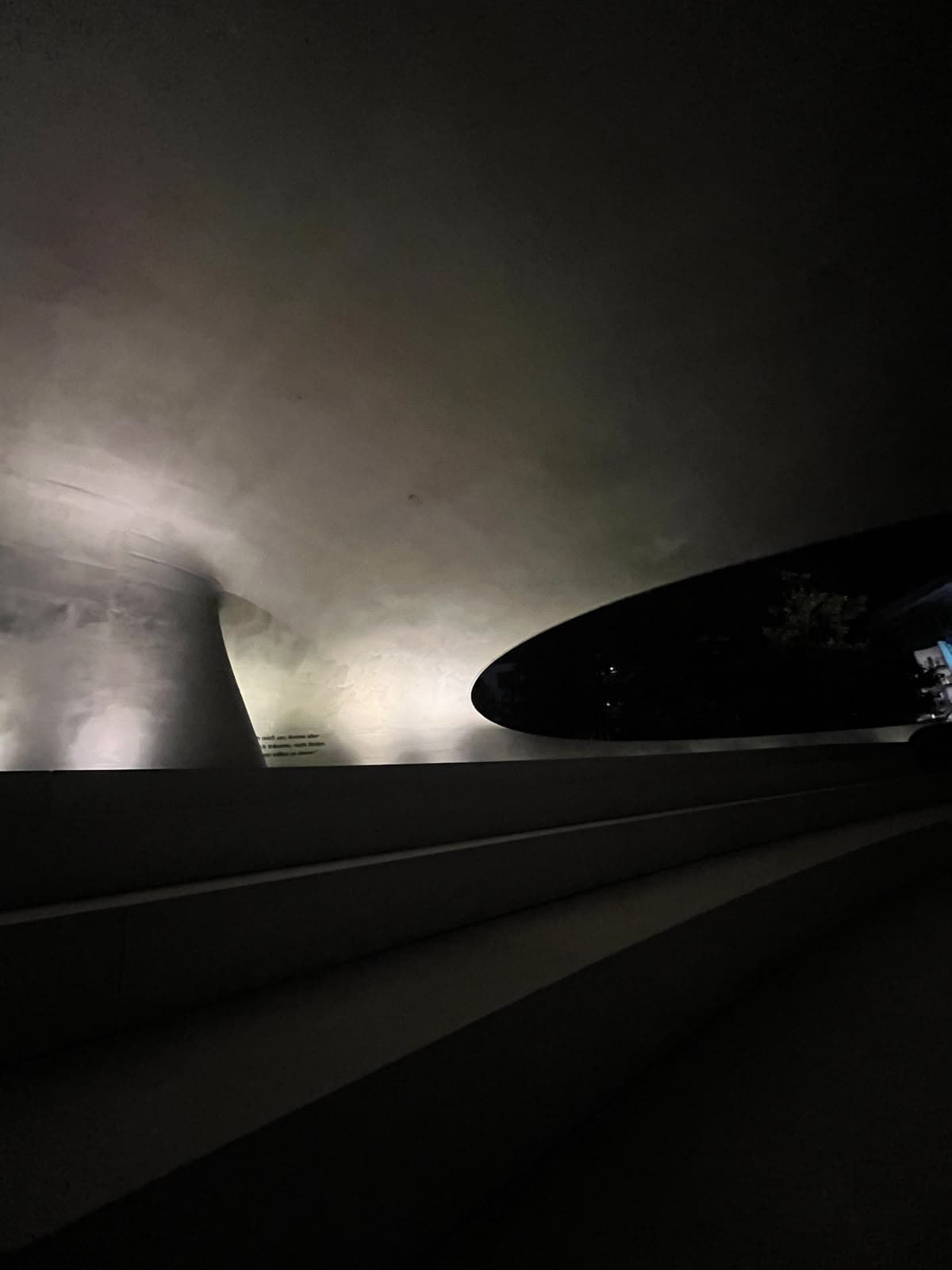 Lit concrete edge at night